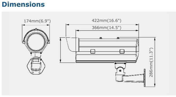 Messoa SCR510HB-HN2 Camera Dimensions