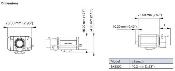 Geovision GV-BX5300 dimensions