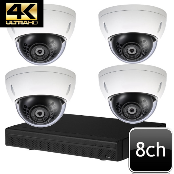 Dahua UHD 4K 8ch 4 IR Dome IP Camera System OEM-SD1 Dahua UHD 4K 8ch 4 IR Dome IP Camera System OEM-SD1