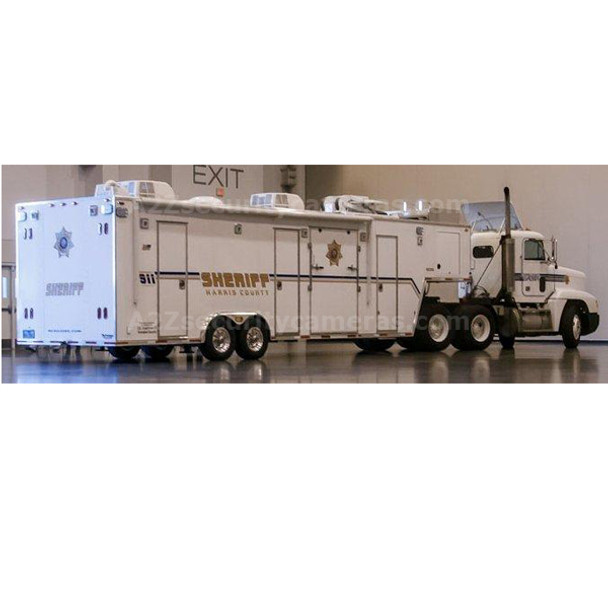 A2Z MCCT-E42 42ft Mobile Command Center Trailer on transport vehicle A2Z MCCT-E42 42ft Mobile Command Center Trailer on transport vehicle