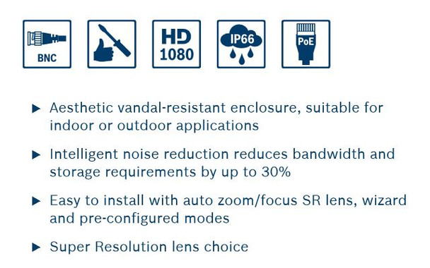 Bosch NIN-832-V03P FlexiDome HD  series key features