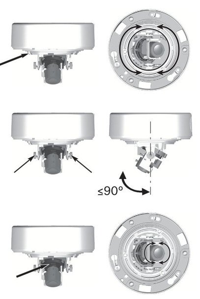 Bosch NIN-832-V03P FlexiDome HD  3 axis camera adjustemnt