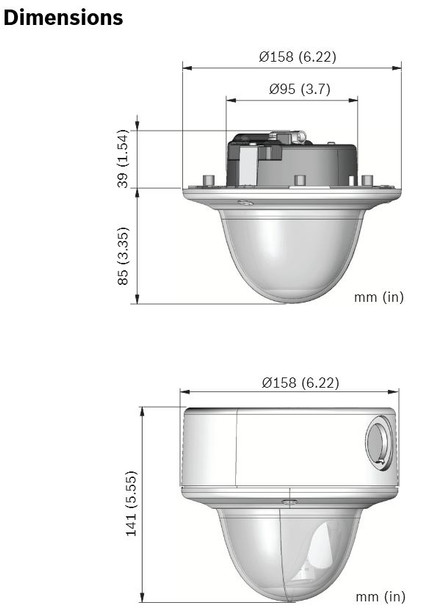 Bosch NIN-932-V03IP dimensions
