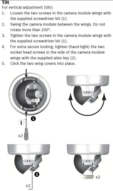 Bosch NDN-733V03-IP Tilt adjustment