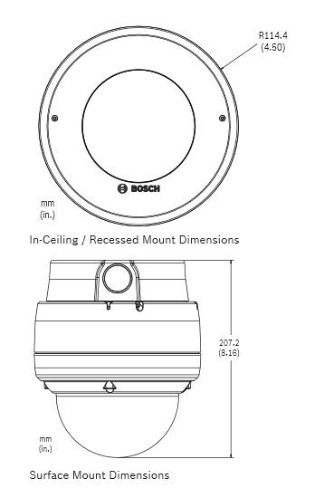 Bosch VJR-F801 Series AutoDome Junior HD IP Dome Camera mounting options 2