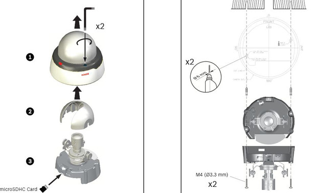 Bosch NDC-265-P 720p HD IP Dome Camera aseembly
