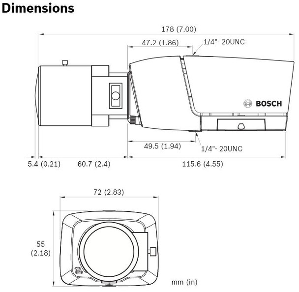 Bosch NBC-265-P dimensions