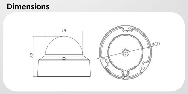 Hikvision DS-2CD2142FWD-I OEM Dome Dimensions