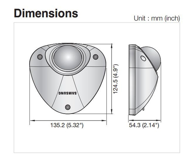 Samsung SNV-6012M Mobile Dimensions