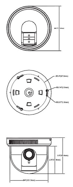 Arecont Vision D4S-AV5115v1-3312 dome camera size