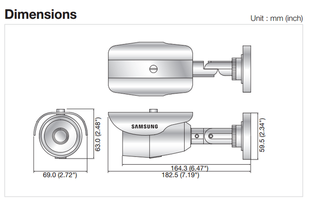 Samsung SCO-2040R camera dimensions