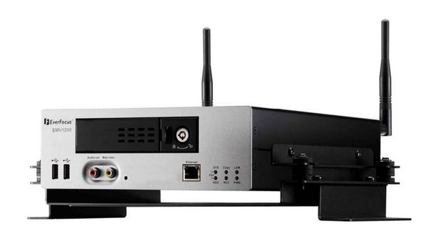 Everfocus EMV800 8ch Mobile DVR side view (shown with WiFi)