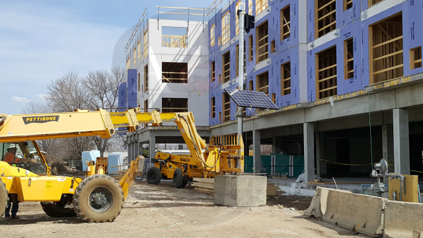 A2Z Wireless Solar Power Mini Dome PTZ Camera System Black (Installed by client in Minnesota on innovative fork-lift portable concrete block with pole) A2Z Wireless Solar Power Mini Dome PTZ Camera System Black (Installed by client in Minnesota on innovative fork-lift portable concrete block with pole)