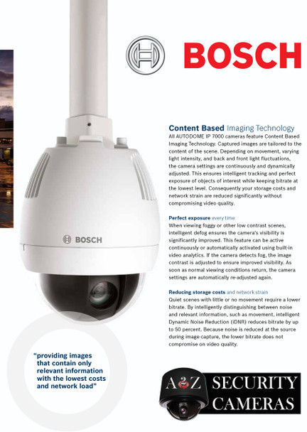 Bosch AUTODOME IP PTZ Camera 7000 HD Video Imaging Features Flyer