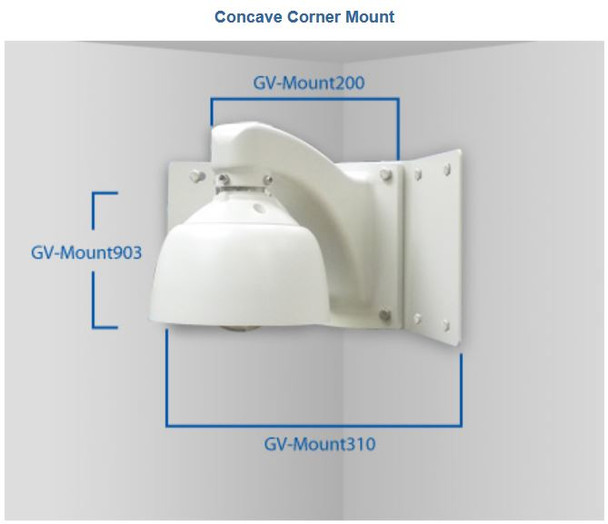 Geovision Pendant Wall Bracket and Concave Wall Adapter