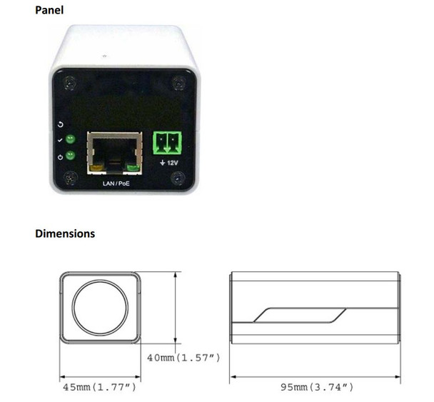 Geovision GV-EBX1100 Security Camera Dimensions