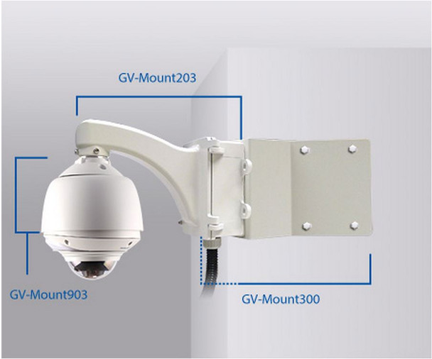 Geovision Vandal Dome Convex Corner Wall Pendant Mount with Box