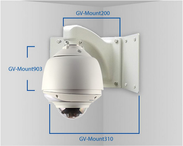 Geovision Vandal Dome Concave Corner Wall Pendant Mount