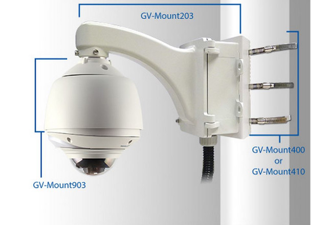 Geovision Vandal Dome Wall Pendant Mount with Pole Mount Adapter with Box