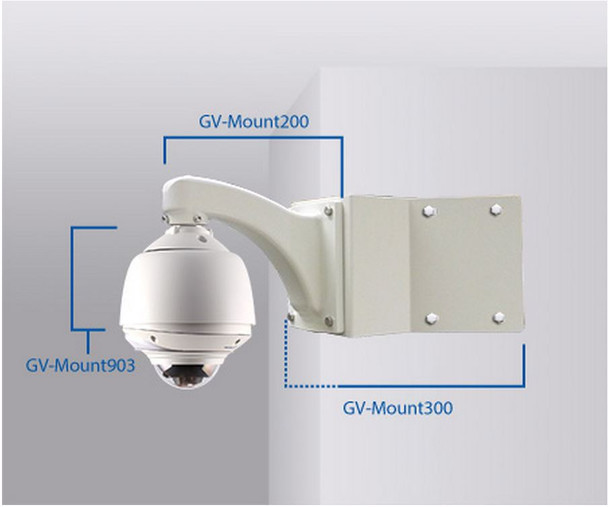 Geovision Vandal Dome Convex Corner Wall Pendant Mount