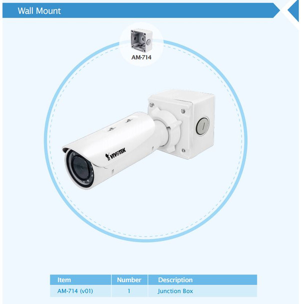 Vivotek IB836B-EHT Bullet IP Camera Junction Box