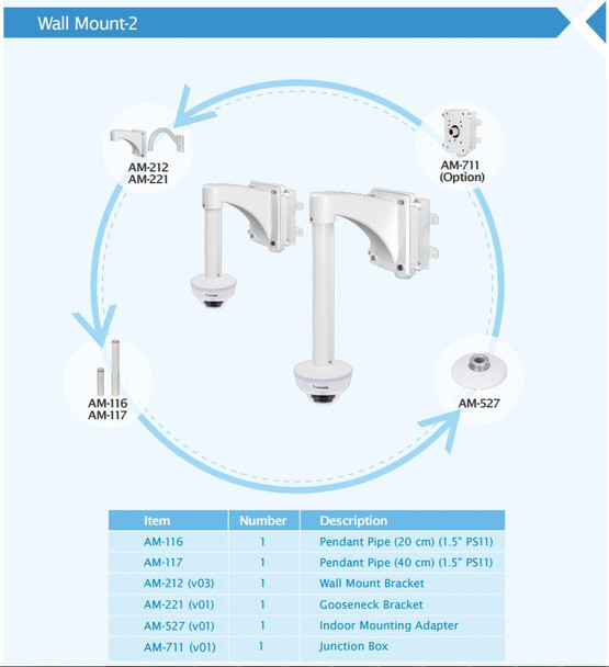 Vivotek FD816B-HF2 Dome IP Camera other wall mounts
