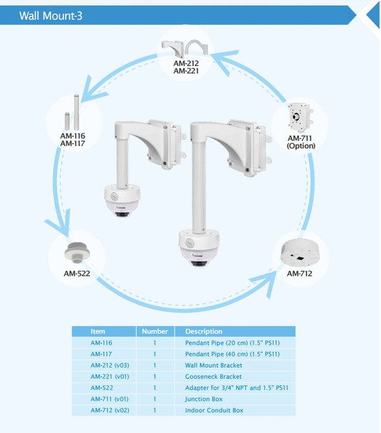 Vivotek FD8182-T Dome IP Camera other wall mounts 2