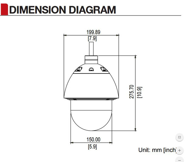 ACTi B916 PTZ IP Camera Dimensions