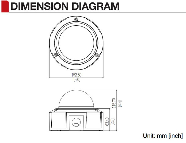 ACTi B910 4MP Mini PTZ IP Camera Dimensions