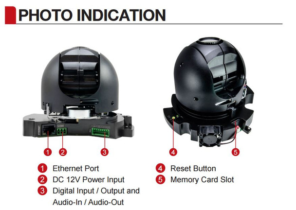 ACTi B910 4MP PTZ IP Camera internal diagram