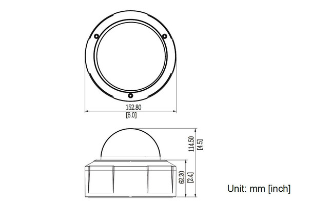 ACTi Q81 IR Vandal Dome IP Camera dimensions