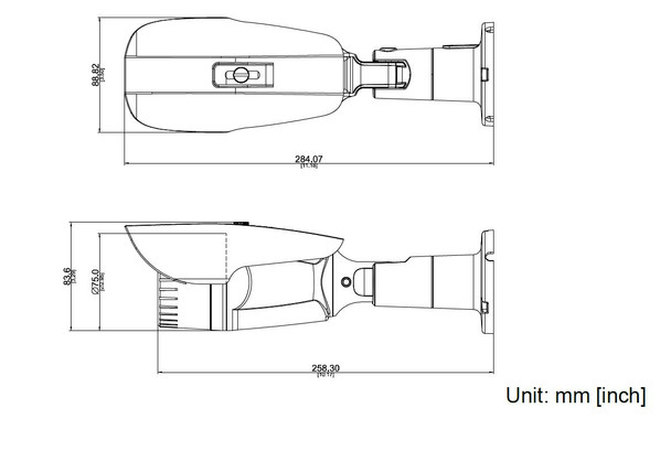 ACTi A41 IR Bullet IP Camera dimensions