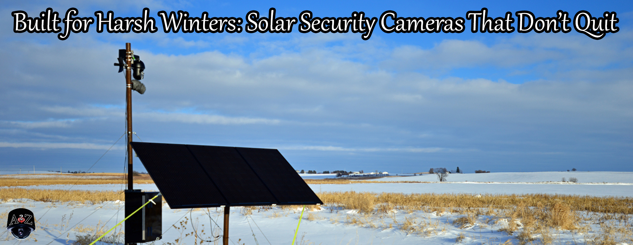 Solar Camera Power Planning Guide - Hero - Winter Scene A2Z Solar Surveillance