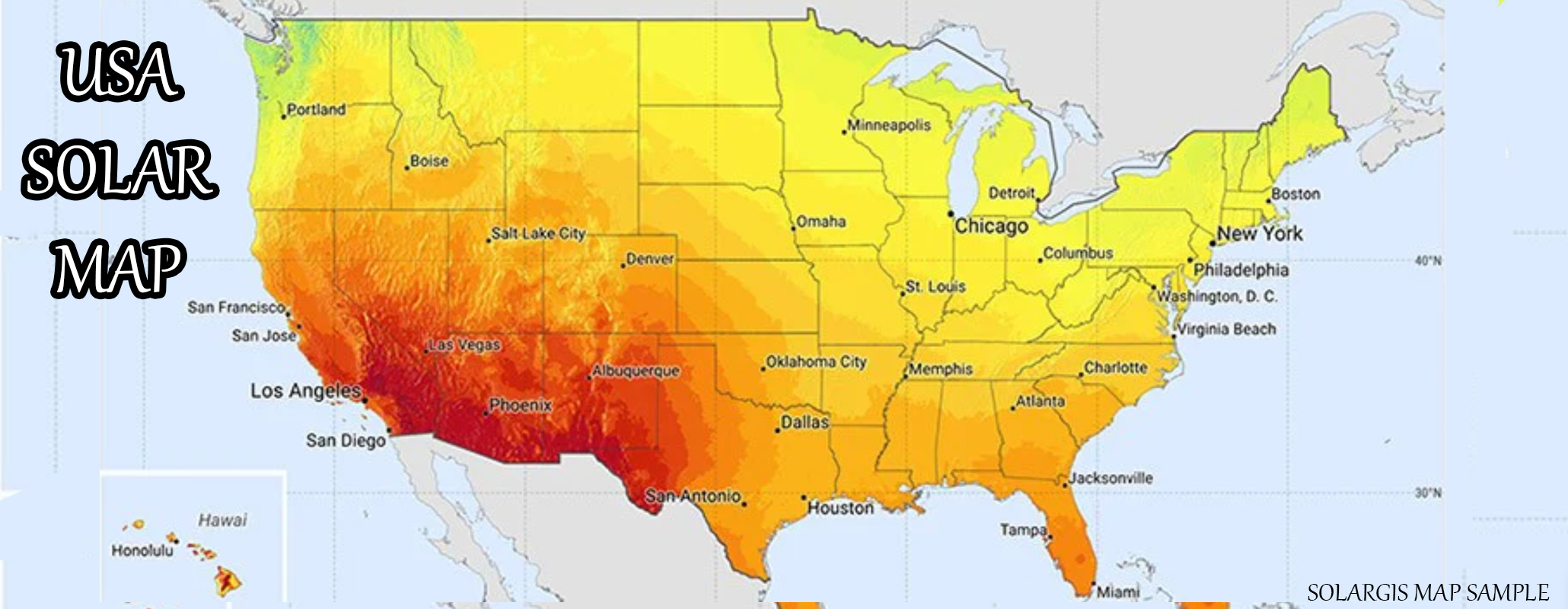 USA Solar Map - Planning for Solar Cameras
