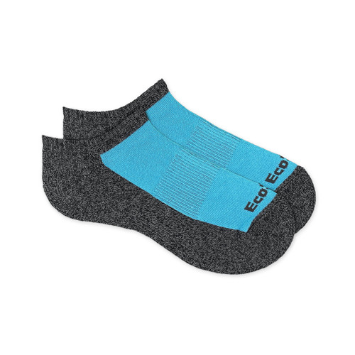 Bamboo No-Show Large Teal/Charcoal 1041-8