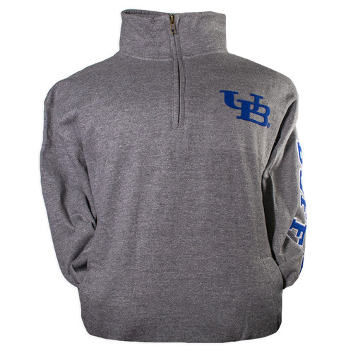 Ladies 1/4  Zip Sweatshirt -Grey 