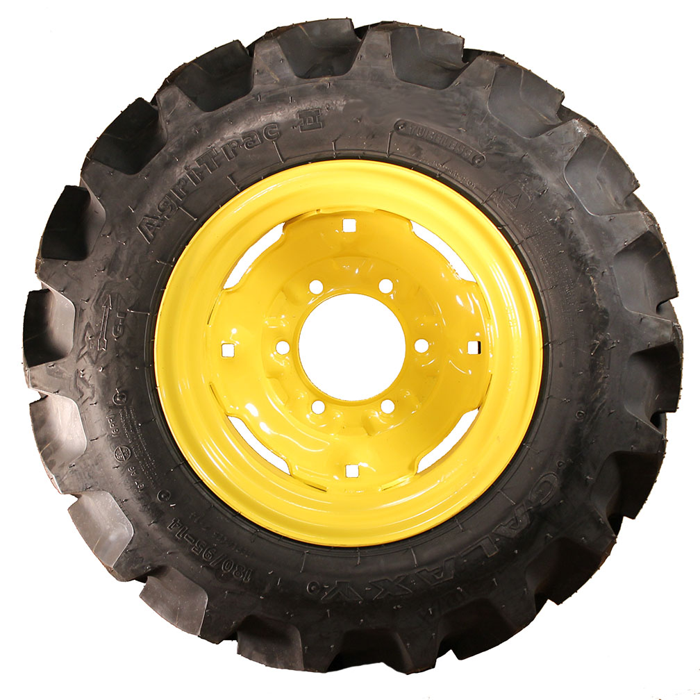 714 Galaxy Agri Trac II 6 ply on John Deere Compact Tractor Wheels