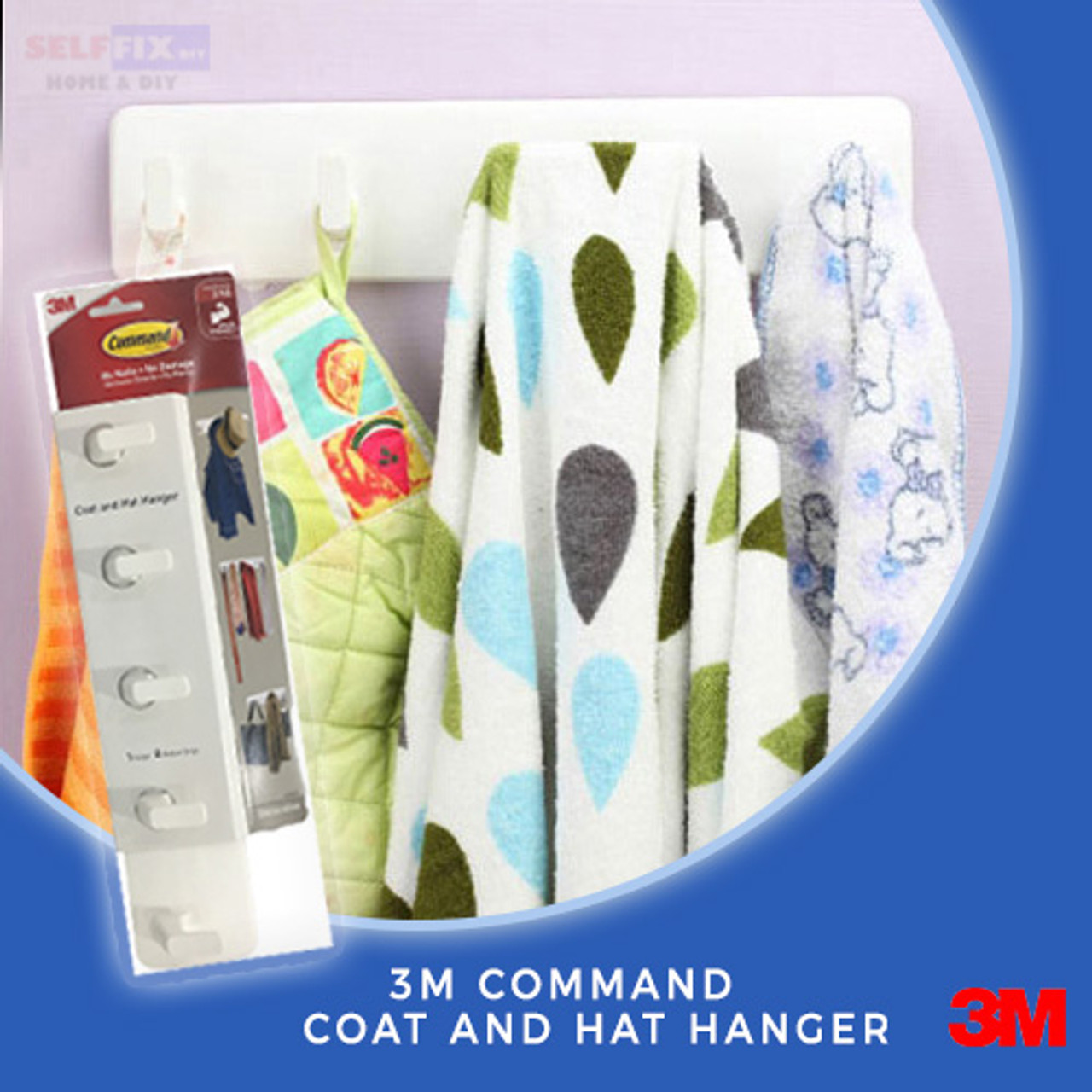 Command™ Coat & Hat Hanger White 1pk - HOM20