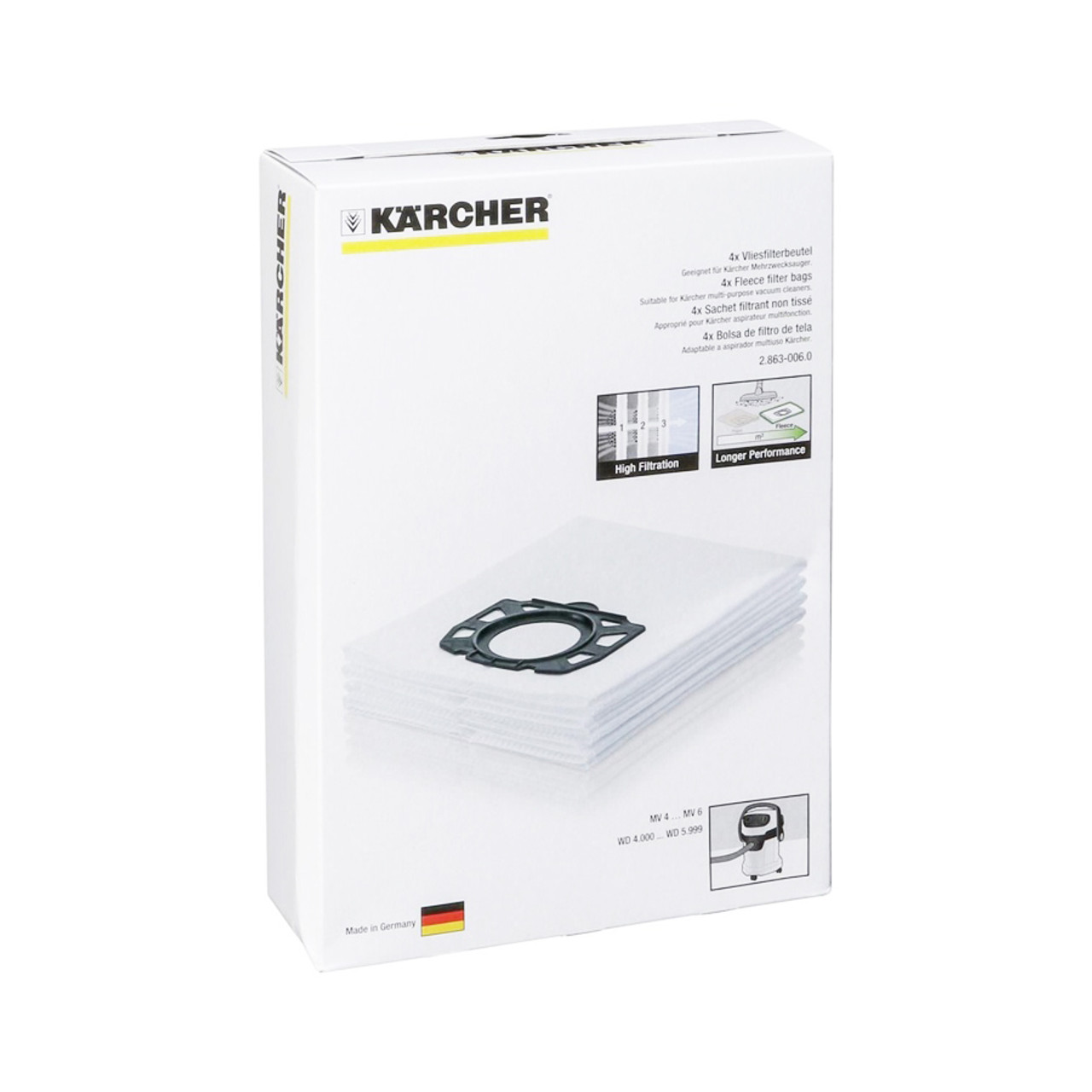 Karcher Fleece Filter Bags KFI 487 2863-0060 (WD 4 to WD 5)