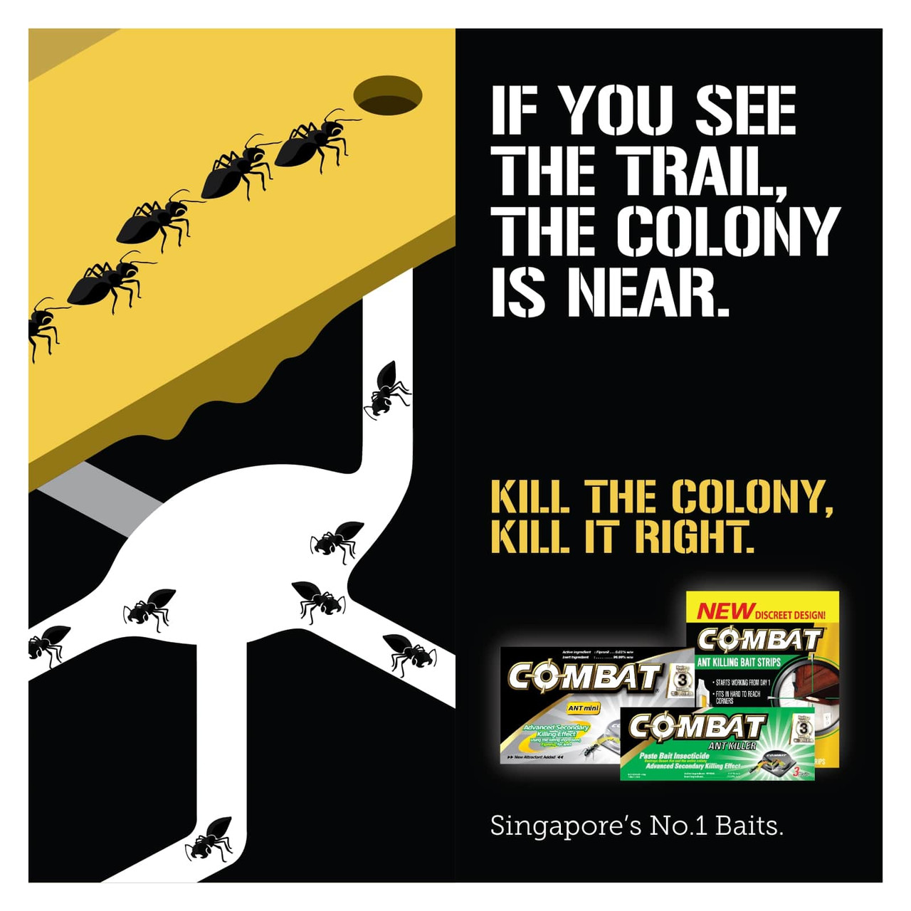 COMBAT Ant Killing Bait Strips Easy to Use New Discreet Design