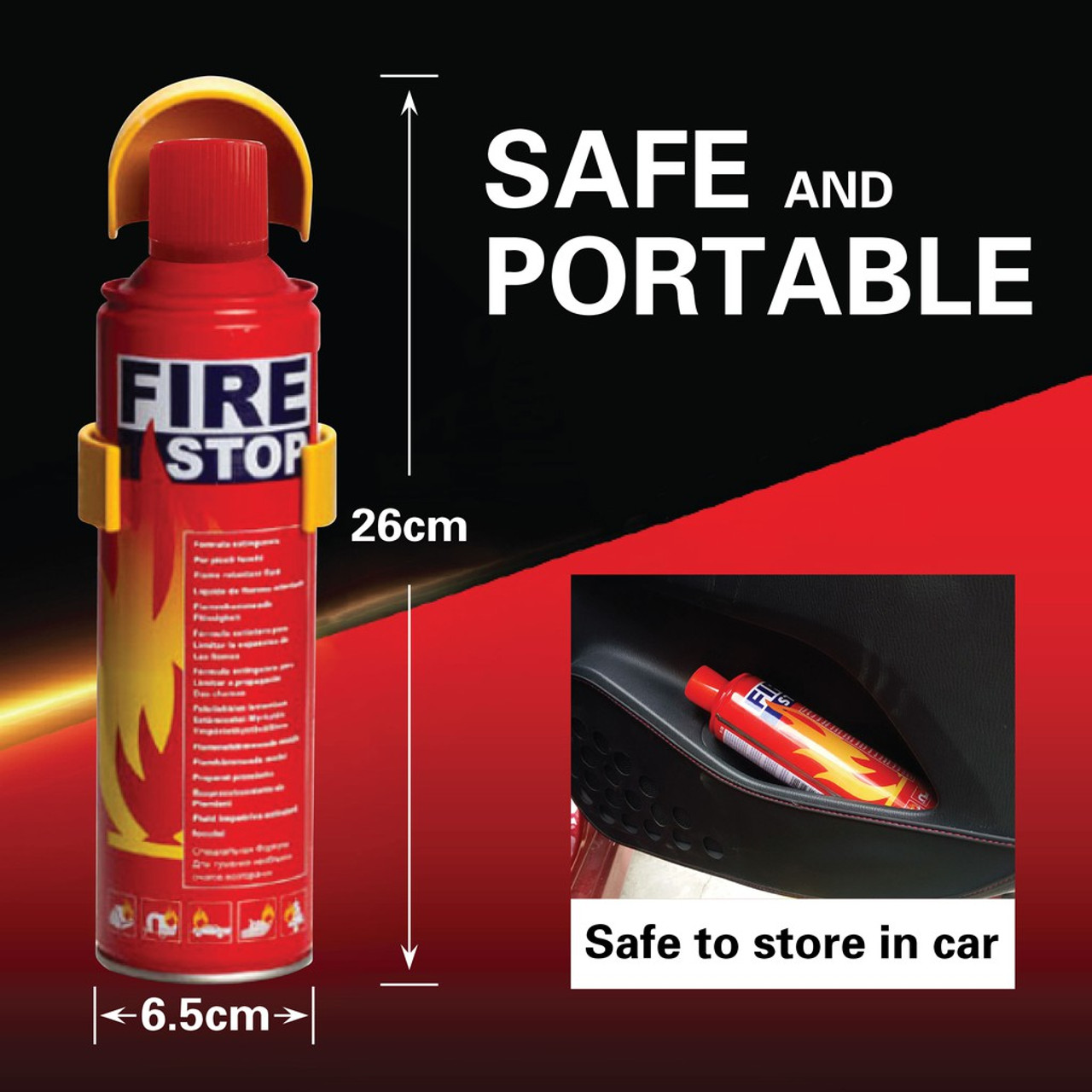 Fire extinguisher spray, 500 ml, for more safety in everyday life, ideal  fire extinguisher household for the kitchen, perfect as a mini fire