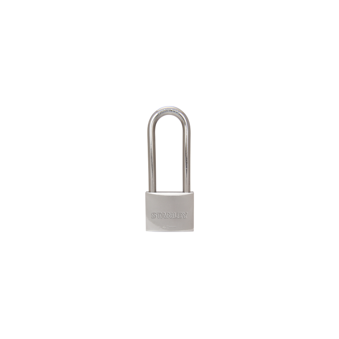 Stanley 40Mm Brass Long Shackle Chrome Coated Padlock | Selffix DIY