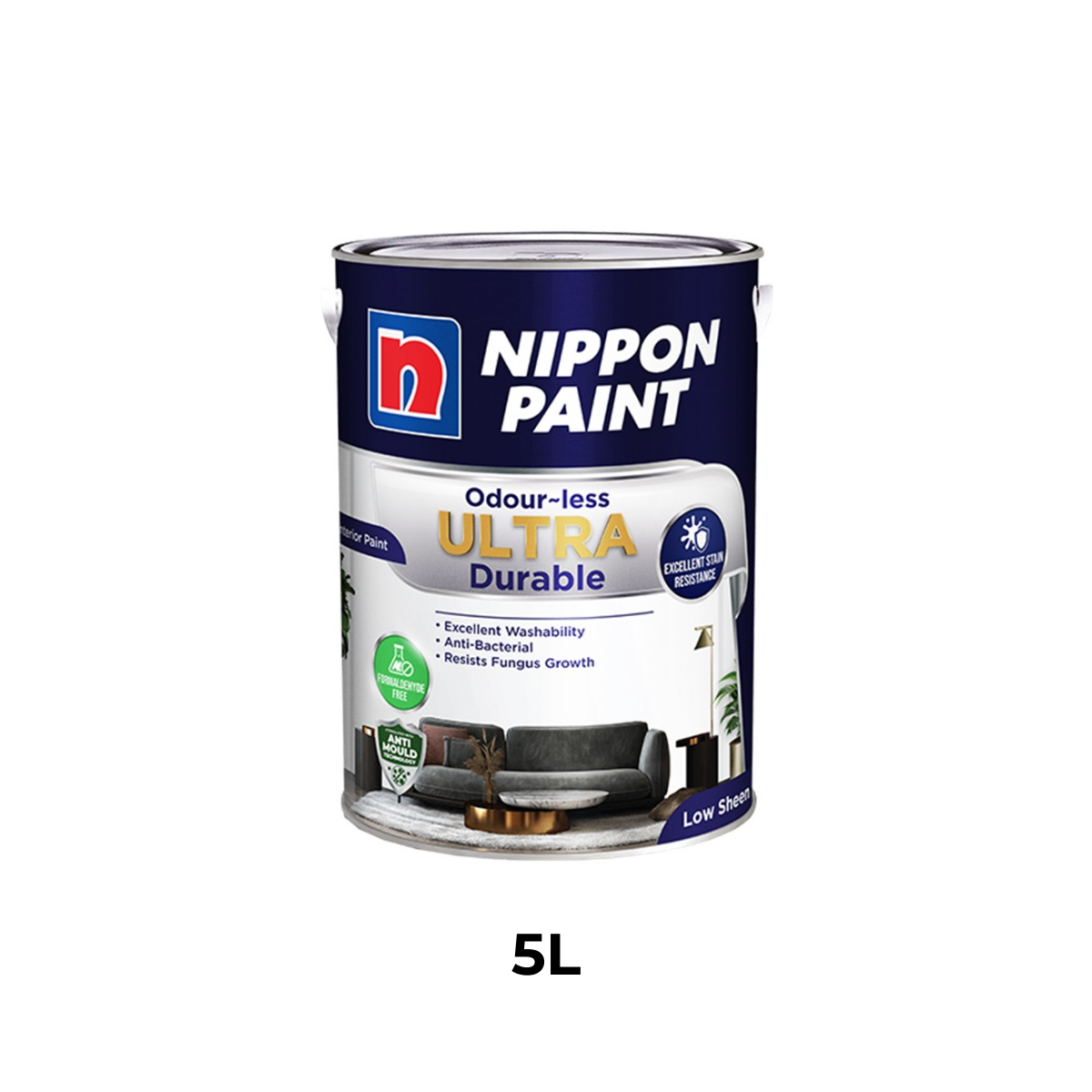Nippon Paint Odourless Ultra Durable White 1L / 5L (Formaldehyde