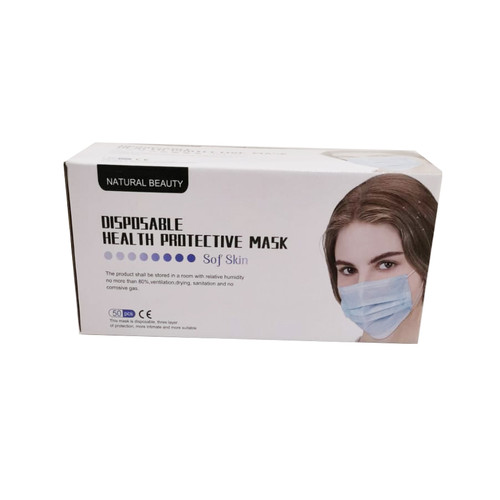 Natural disposable 3ply Surgical Protective Mask 50pcs