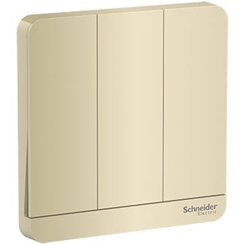 Schneider AvatarOn - cover plate for switch - 3 rocker - Wine Gold