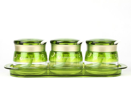 Glass Condiment Container 3pcs â€“ Green