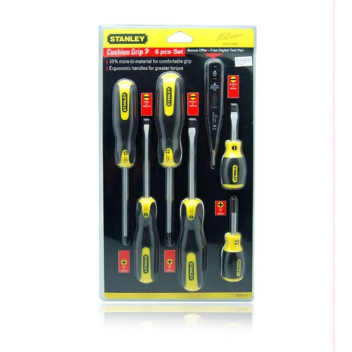 Stanley 92-002-2 Cushion Grip Screwdriver Set 6 Pcs