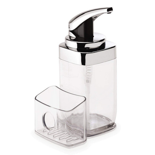 Simplehuman Chrome Square Push Pump Soap Dispenser With Caddy 22 fl. oz. KT1159
