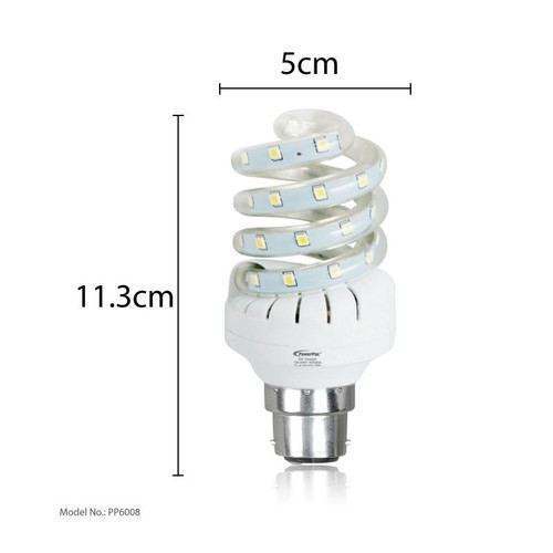 PowerPac Twisted LED Bulb 9W Daylight PP6008