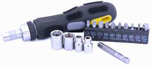 Rolson  16pc Ratchet Screwdriver With Bits 28424